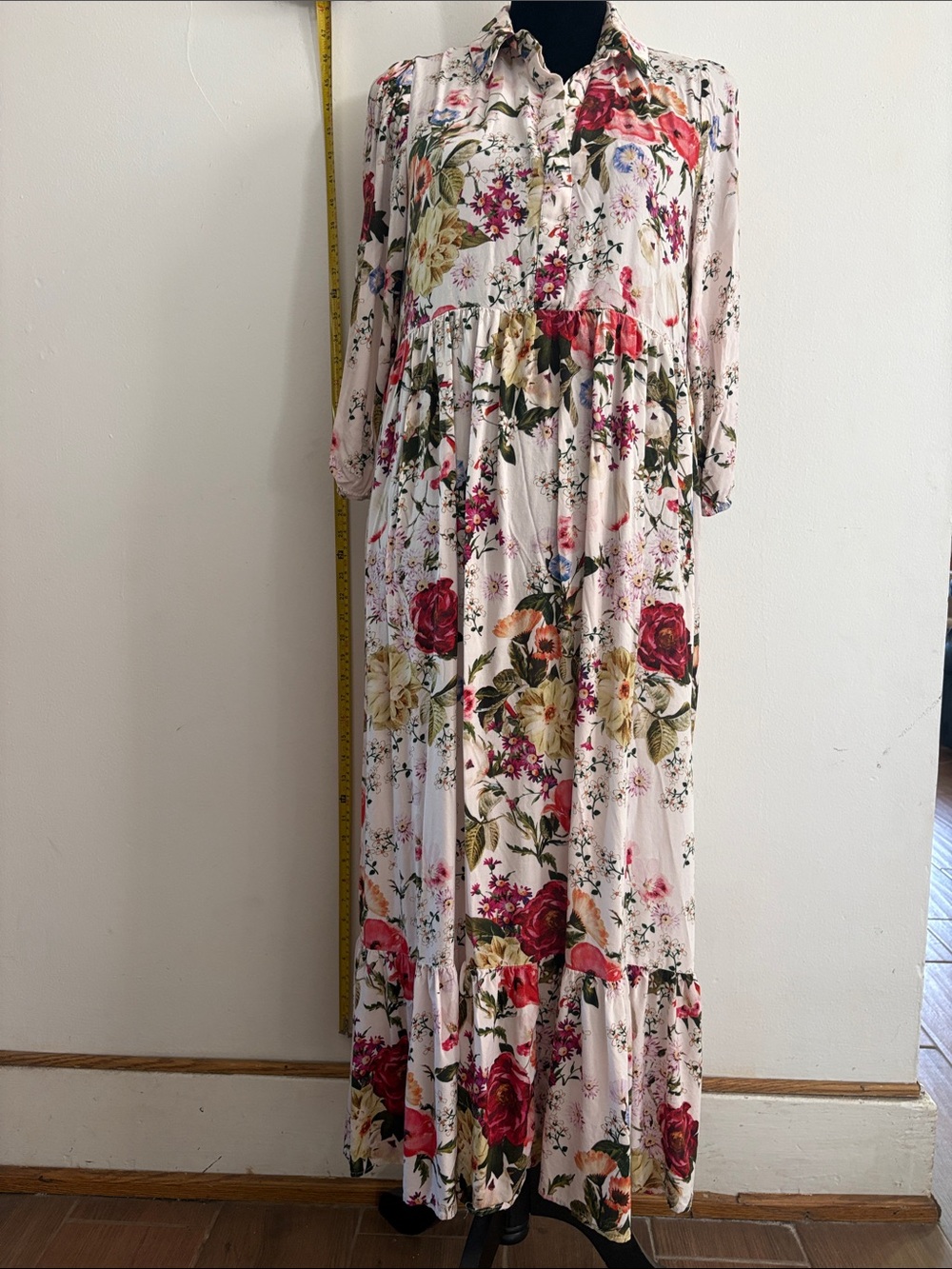 Zara Floral Button-Front Maxi Dress Lsz worn twice